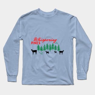 Whispering Pines Working Ranch with Goats Red and Black Long Sleeve T-Shirt